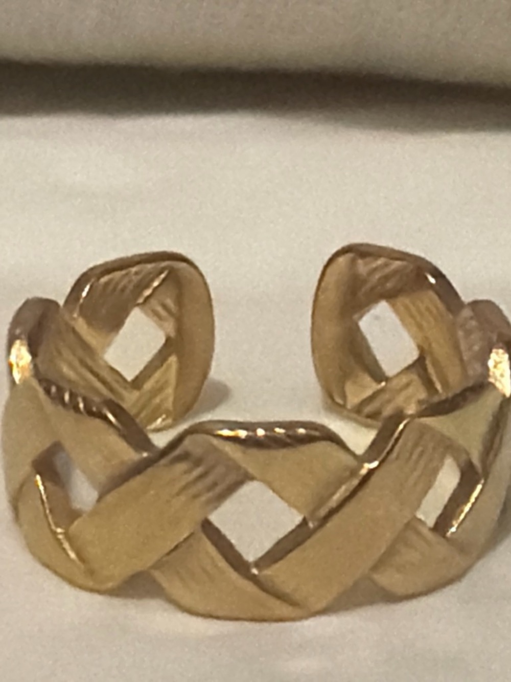 Gold Braided Open Cuff Ring - Women Jewelry